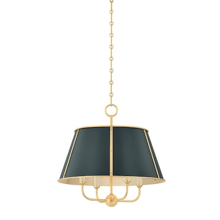 Hudson Valley Lighting Cambridge 4 Light Chandelier in Aged Brass/Soft Studio Green by Mark D. Sikes MDS120-AGB/SSG