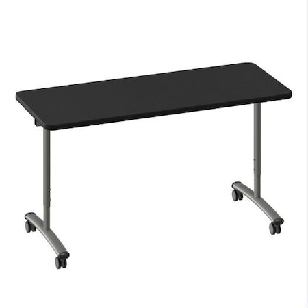 Correll Rectangle Premium Sit To Stand TFL Flip Top Table, 60 in W, 28 in to 38 in H, Particleboard Top FTS2460TF-07-14-09