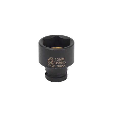 Sunex 1/4 in Drive 15Mm Magnetic Impact Socket 815MMG