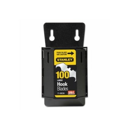 Stanley Large Hook Blade, 1-7/8 in L, With Dispenser, Steel, 100PK 680-11-983A