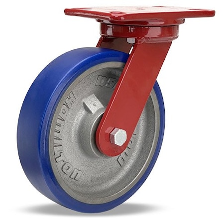Hamilton Heavy Service Swivel Caster, 8" x 2" Ergo-Glide Wheel (85A), 1/2" Precision Tapered Bearing S-HS-8SPT