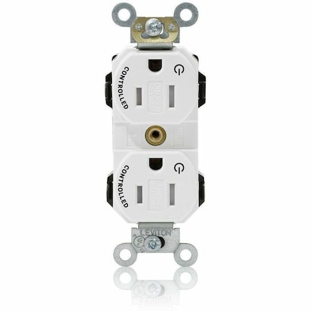 Leviton Straight Blade Receptacle, 5-15R, 15 A, 125V AC, Self-Grounded MT562-2SW