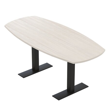 Skutchi Designs Arc Boat Conference Table With Power, 36 in W, 72 in L HAR-ABOT-36X72-T.BK-K458-NA