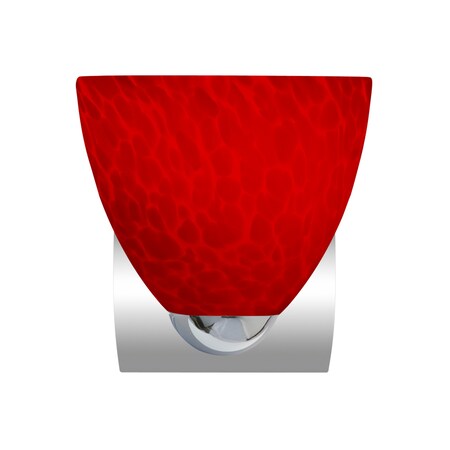 Besa Lighting Besa, Sasha Mini Sconce, Red Cloud, Chrome Finish, 1x60W E26 base 1WZ-7572RC-CR