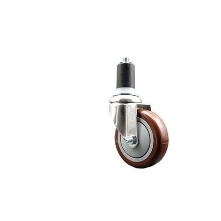 Service Caster 4 Inch 316SS Maroon Polyurethane Wheel Swivel 1-5/8 Inch Expanding Stem Caster SCC-SS316EX20S414-PPUB-MRN-158
