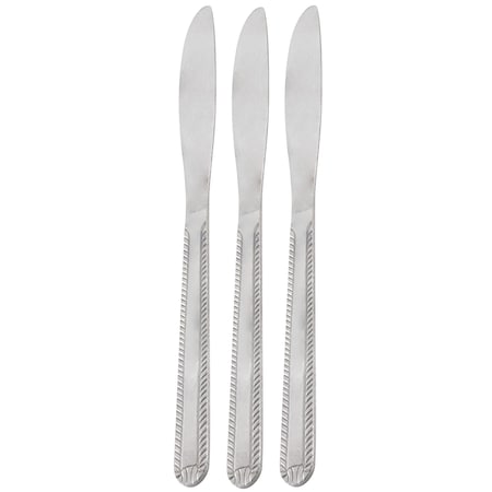 Gibson Home Tustin 3 Piece Stainless Steel Dinner Knife Flatware Set in Silver 73977.03