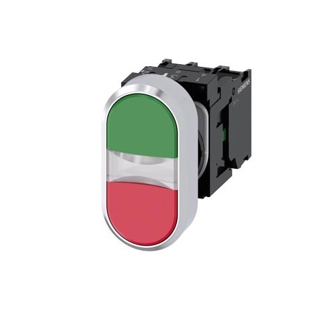 Siemens Illuminated twin pushbutton 22 mm 3SU1158-3AB42-1MA0