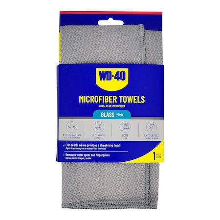 Wd-40 Glass Microfiber Towel - Silver Color - 1 Pack L40160