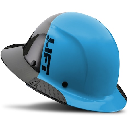 Lift Safety DAX Carbon Fiber Full Brim 50-50 (Cyan/Black) - ANSI-C, TYPE 1 HDF50C-24CC