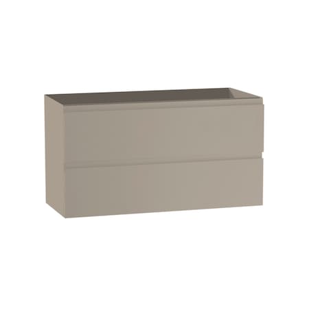 Homeroots 36" Light Brown Wood Freestanding Bathroom Vanity With White Sink And Two Drawers 627485