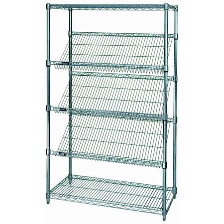 Quantum Storage Systems WIRE CART WITH SLANT SHELVES WRCSL5-63-2448
