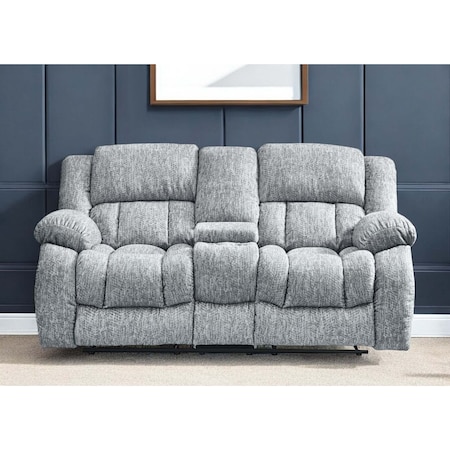 Homeroots 77" Light Gray Manual Reclining Loveseat With Storage 561562