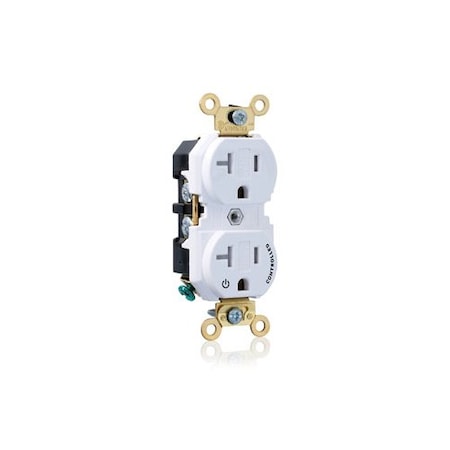 Leviton Dup Rec 20A 125V 1MCtrl TR Self-Gr Wht 5362-1PW