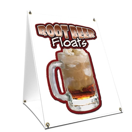 Signmission Root Beer Float, 24 Inch x 18 Inch A-frame Yard Sign, Plastic Sign SBC-1824-Root Beer Float