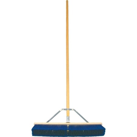 Birdwell Contractor Push Broom, 3 in L Trim, PolypropylenePolystyrene Bristle, Hardwood Handle 5028-4