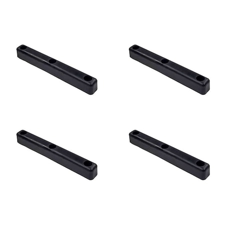 Mytee Products 16in x 2in x 2in Rectangular Rubber Dock Bumper with 3 Holes Impact Resistant, 4PK TRLB-2002x4