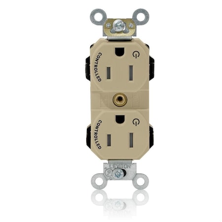 Leviton Straight Blade Receptacle, 5-15R, 15 A, 125V AC, Flush Mount, Self-Grounded M5262-2SI