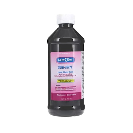 Geri-Care Diphenhydramine HCl Allergy Oral Elixir 12.5mg Cherry, 16oz Bottle 1364884