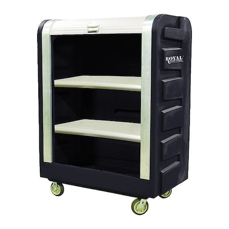 Royal Basket Trucks Bulk Tambour Door Truck, 28 in W x 50 1/2 in L x 66 3/4 in H, 2 Shelves G48-BKX-BTC-6UNN