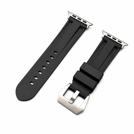 Elegani Rubber Watch Replacement Band Compatible with Apple Watch 40mm, Black RST-BLK-40mm