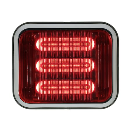 Code 3 LED PrizmIi, Colored Lens, Bezel, Red, 7"X9" 7912RBZ-75