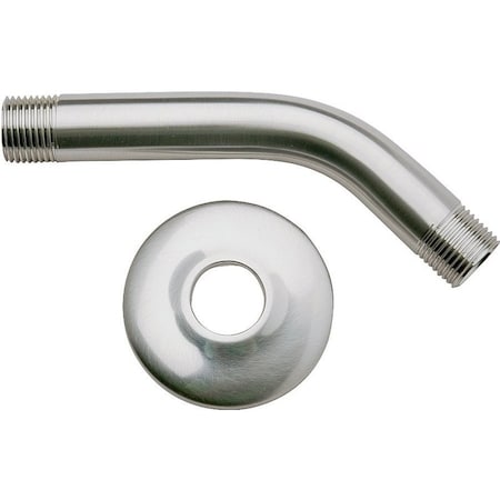 Plumb Pak Shower Arm with Flange, 1/2 in Connection, IPS, 6 in L, Brass, Chrome Plated PP825-10