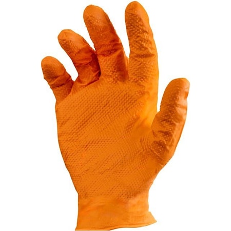 Safety Zone Nitrile Powder Free 6 mil Gloves - Orange, Lrg - Box of 100 GL-NT106ORFL