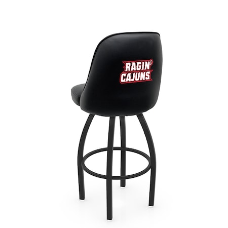 Holland Bar Stool Co Logo Grizzly Louisiana-Lafayette 25 in. Swivel Counter Stool with Black Wrinkle Finish L048