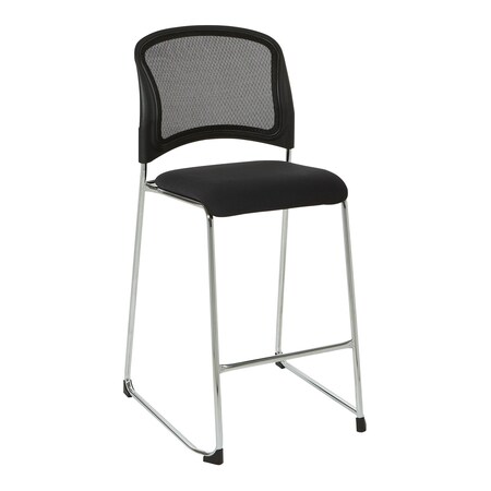 Office Star Products ProGrid Tall Stacking Visitors Chair, Black 88627C2-30
