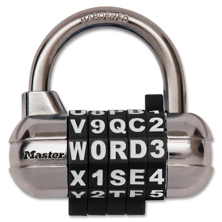 Master Lock Luggage/Briefcase Padlock, Steel, Center 1534DBLK