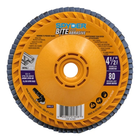 Spyder 4.5-In 5/8-11 80g Flap Disc 21005