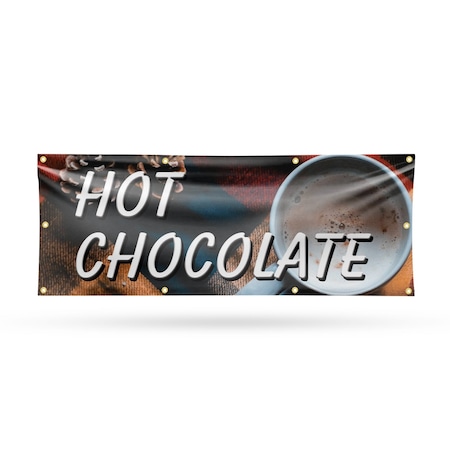 Signmission Hot Chocolate, 36 Inch x 96 Inch, Vinyl Banner B-96-30698