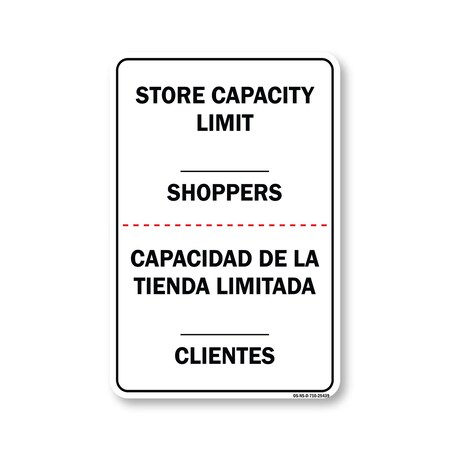 Signmission Public Safety Sign, Store Capacity Limit Shoppers Spanish, 10in X 7in Decal, OS-NS-D-710-25439 OS-NS-D-710-25439