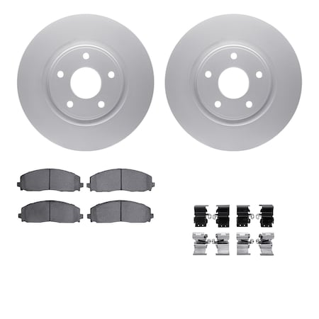 Dynamic Friction Co DFC GEOSPEC Coated Rotors with 5000 Brake Pads - Ceramic and Hardware 4512-40151