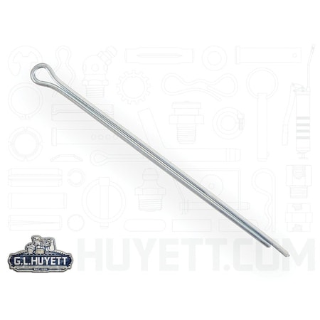 Huyett Cotter Pin, Zinc Plated Carbon Steel, 0.094 in Dia x 2.500 in Effective Length CP-093-2500