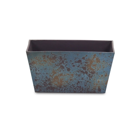Homeroots 8in Blue Recycled Plastic Indoor Outdoor Rectangular Planter Box 488289