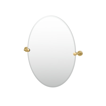 Gatco Latitude II 26.5" Frameless Oval Mirror, Brushed Brass 4239