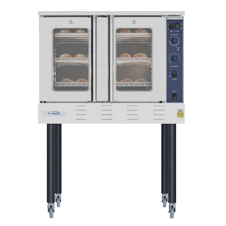 Koolmore 38 in. Full Size Single Deck Commercial Natural Gas Convection Oven 54,000 BTU with Casters KM-CCO54-NGC