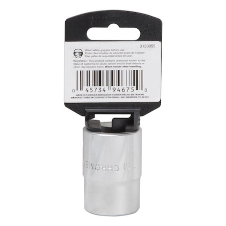 Vulcan Drive Socket, 24 mm Socket, 3/4 in Drive, 12-Point, Chrome Vanadium Steel, Chrome MT-SM6024