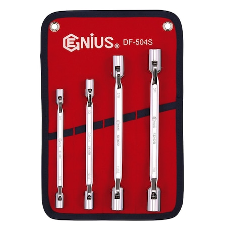 Genius Tools 4PC SAE Double Flexible Socket Wrench Set DF-504S
