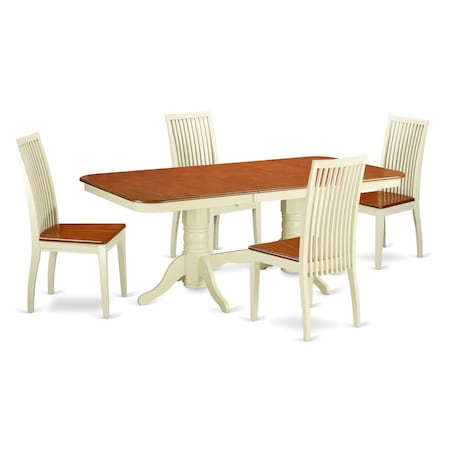 East West Furniture 5 Piece Dinette Set, 5PK NAIP5-BMK-W