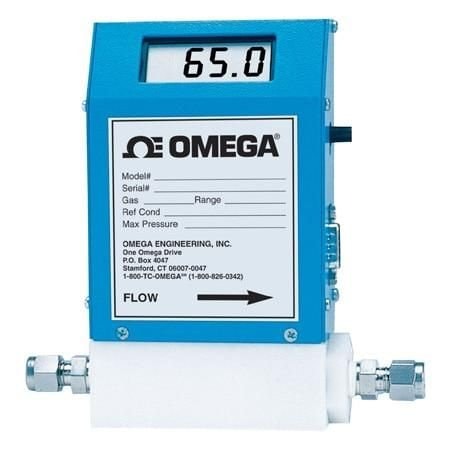 Omega Mass Flow Meter, Gas, 5 SCCM to 500 SCCM, 250 psi, 1/4 " NPT Female, 0 Vdc to 5 Vdc, 4 mA to 20 mA,  FMA-A2305