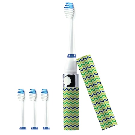 Pursonic S53-GH Portable Sonic Toothbrush in Green with 3 Brush Heads S53GH