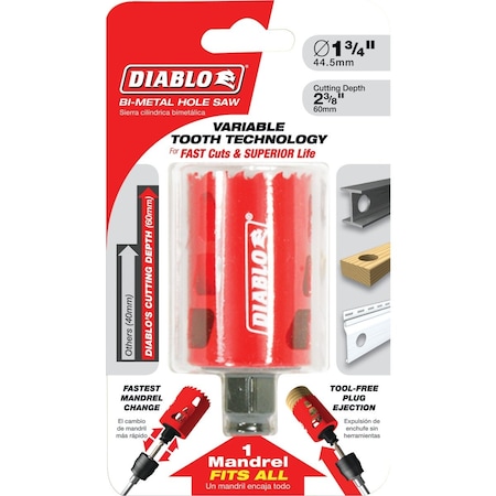 Diablo 1-3/4'' Bi-Metal Hole Saw DHS1750