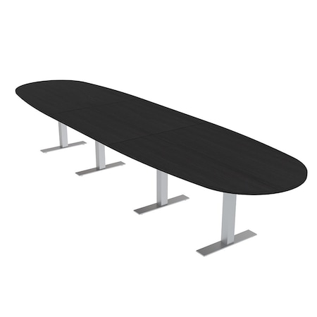 Skutchi Designs 16ft Boval Conference Table With Power | Harmony Series | 16 Person Meeting Room Table HAR-BOVL-48X192-T-U999ST19-NA