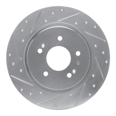 Dynamic Friction Co DFC Brake Rotor - Drilled and Slotted - Silver 631-03060L