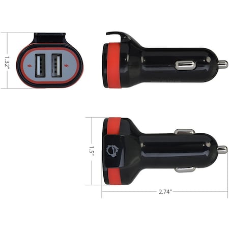 Siig Fast Charging Usb Wall Charger & Car Charger Bundle Pack - Black AC-PW1A12-S1