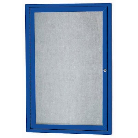 Aarco Outdoor Enclosed Bulletin Board w/ Al Frame, Standard Vinyl, Frame is Powder Coated Blue, 24''Hx18''W ODCC2418RB