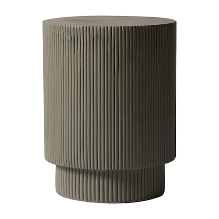 Leisuremod Eden 14 in Round Stone Side Table, Weatherproof Pedestal Base, Fully Assembled EST14GR