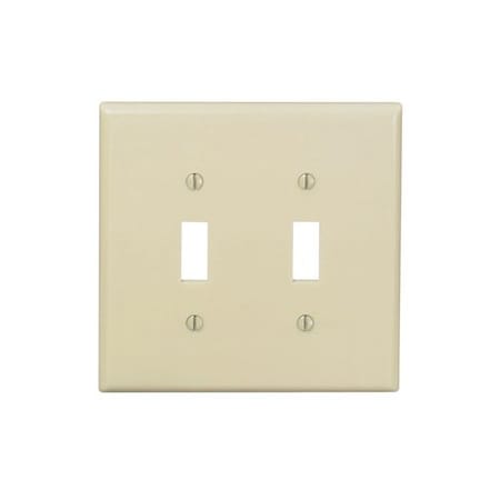 Leviton Wall Plate, Toggle, Ivory, Nylon PJ2-I